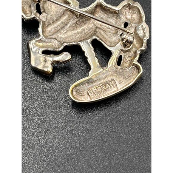 Gorham Sterling Silver Merry-Go-Round Carousel Horse Brooch with Gold Accents - Picture 7 of 8